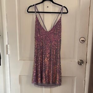 Free People Multicolor Sequin Mesh Dress